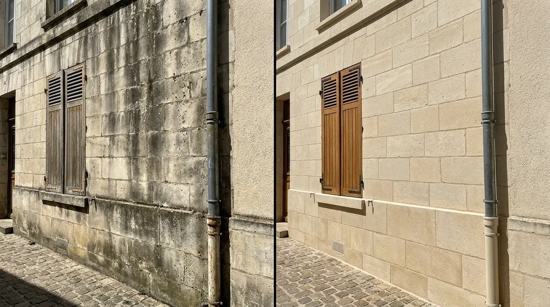 Nettoyage de façade à Angers : haute pression, traitement doux ou produit anti-mousse ?