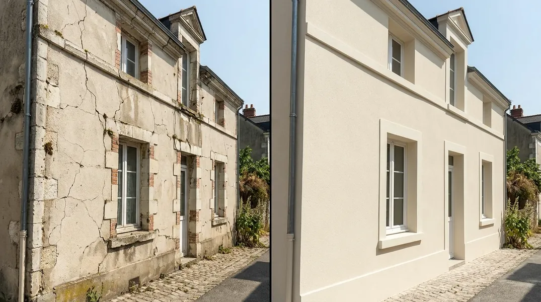 Résultat ravalement de façade à Angers — Ravalement Angers