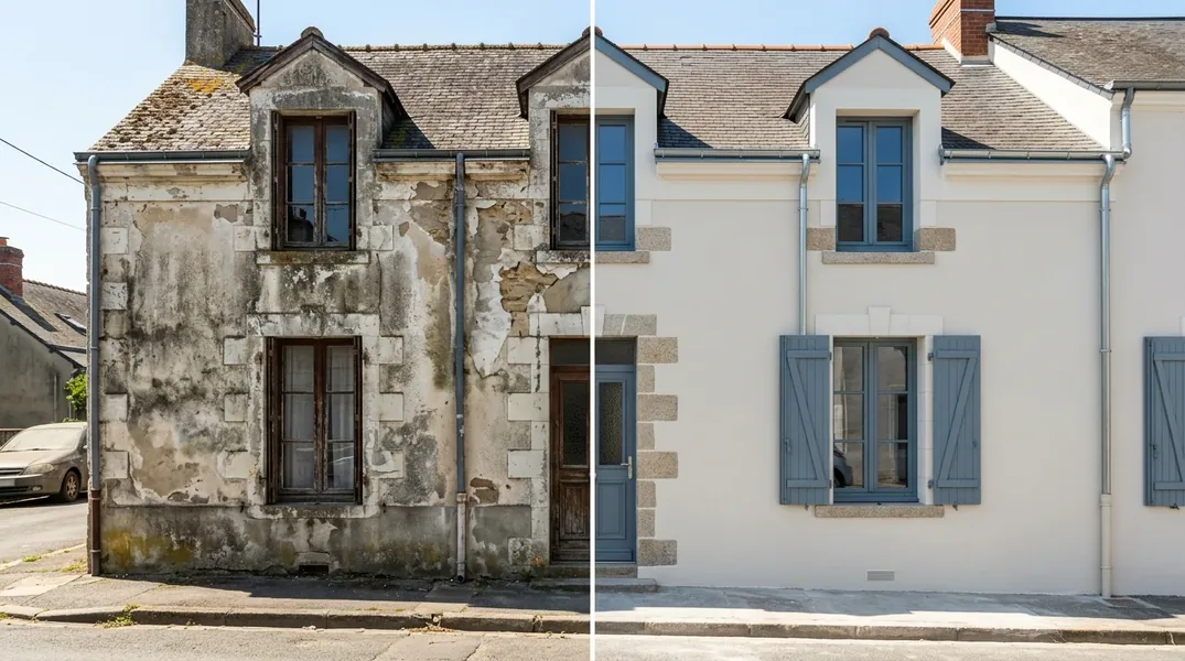 Résultat ravalement de façade à Angers — Ravalement Angers